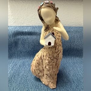 Charming Figurine with House - Cream and Brown
